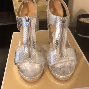 EUC MK Metallic High Heel Sandals